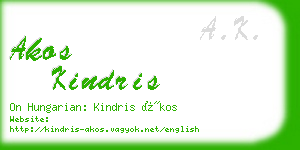 akos kindris business card